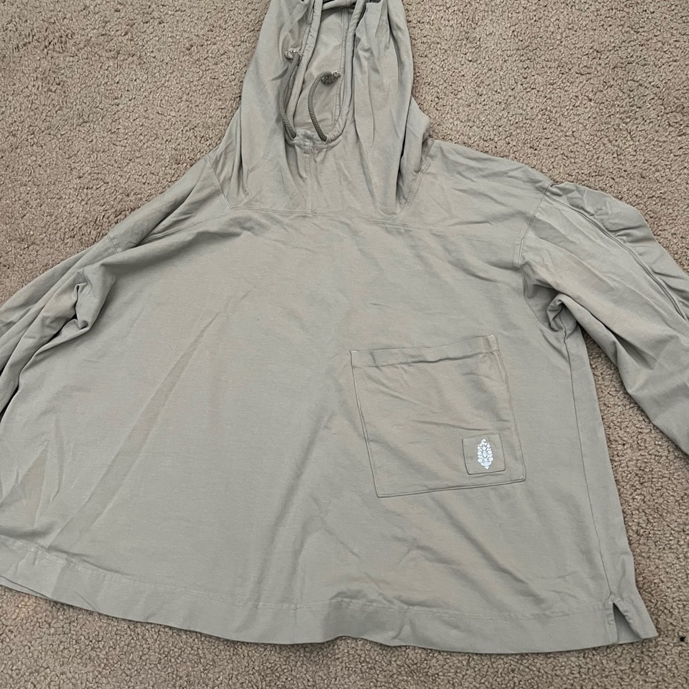 Free People Tan Hooded Top
